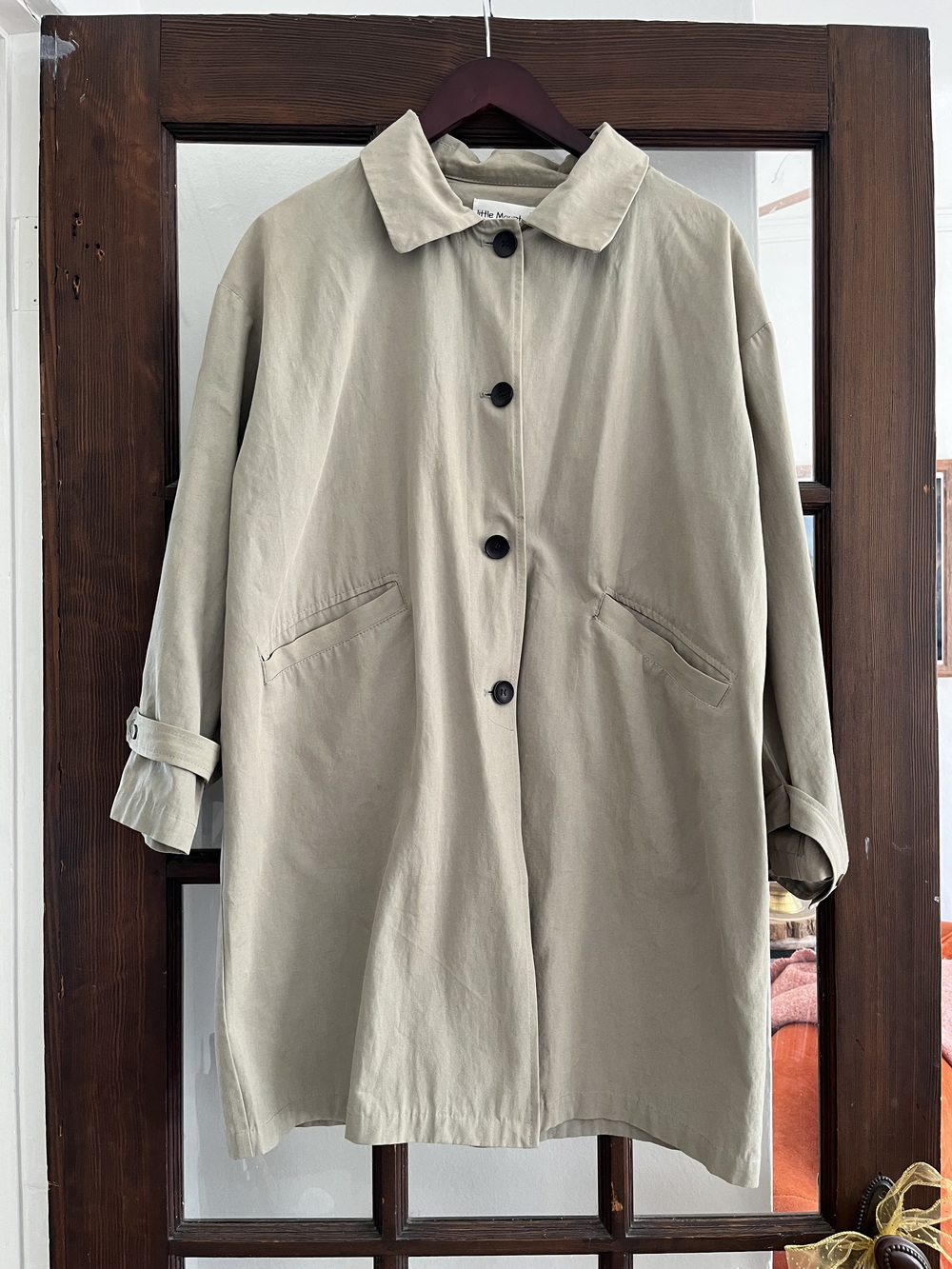 Relaxed Trench Coat in Light Beige